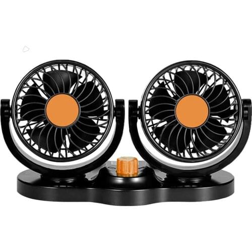 12V/24V 360 Degree All-Round Adjustable Car Auto Air Cooling Dual Head Fan Low Noise Car Auto Cooler Air Fan