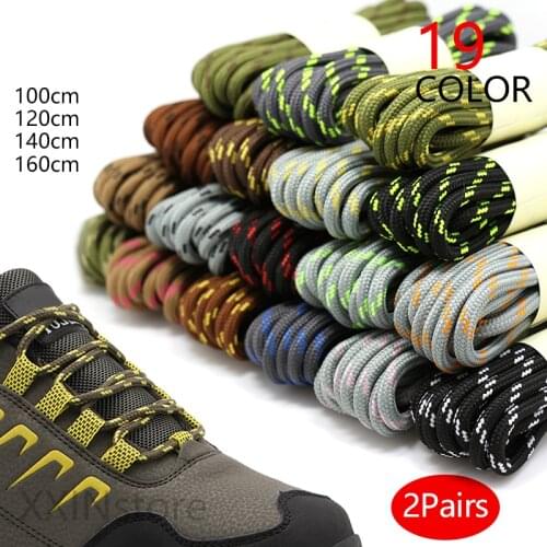 2 Pair Strong Shoelaces Round shoe Laces High Top Outdoor Walking Hiking Boot Laces Bootlaces Sneaker Shoelace 100/120/140/160cm