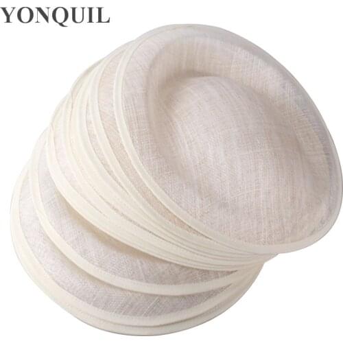 30 CM Ivory Sinamay Fascinator Base Wedding Women Big Size Sinamay Hats DIY Fascinator Hair Accessories Cocktail Hat 6PCS/Lot
