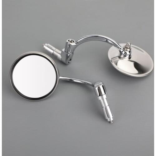 Artudatech 22mm Chrome Handlebar End Mirrors For Motorcycle Cafe Racer Old School Clubman Chopper Bobber Accessories