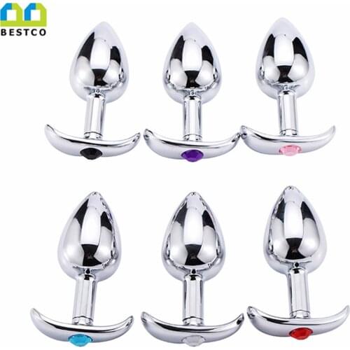 Bestco 18+ Butt Plug Stimulate Anal Massage Stainless Steel Crystal Trainer G-Spot SM Adult Erotic Sex Toys for Couples Shop