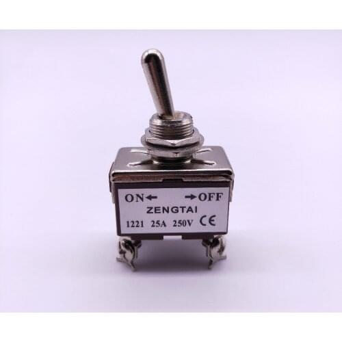 Big Current! 12mm 25A 250V Toggle switch 1221 1321 1322, 4 Pin 6 Pin toggle switch TEN1221 TEN1321 TEN1322