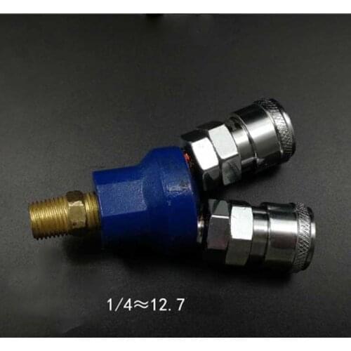 2 Ways 1/4" BSP Male C Type Air Hose Quick Coupler Socket Connector Normal Quality Non-locking