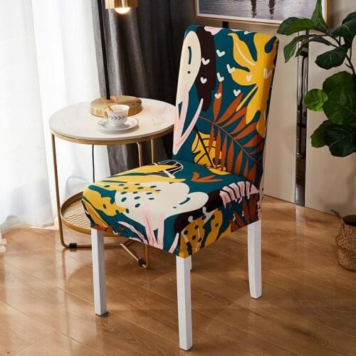 Square lattice printed stretch chair cover for dining room office banquet chair protector elastic material armchair cover
