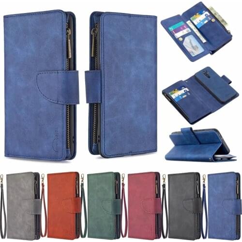 Luxury Zipper Wallet Phone For XiaoMi 9T POCO X3 M3 RedMi 7 7A 8 8A 9 10X Note 7 8 8T 9 9S 10 Pro Max Funda Cover Cases