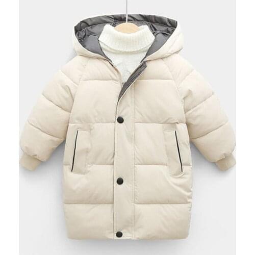 Winter Kids Coats Children Boys Jackets Fashion Thick Long Coats Girls Hooded Coat Snowsuit 3-10Y Teen Children Overcoat Parkas