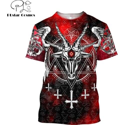 Satanic Devil Tattoo Red 3D All Over Printed Cool Men t shirt Summer Fashion Harajuku short Sleeve Tee shirts Unisex tops TX-10