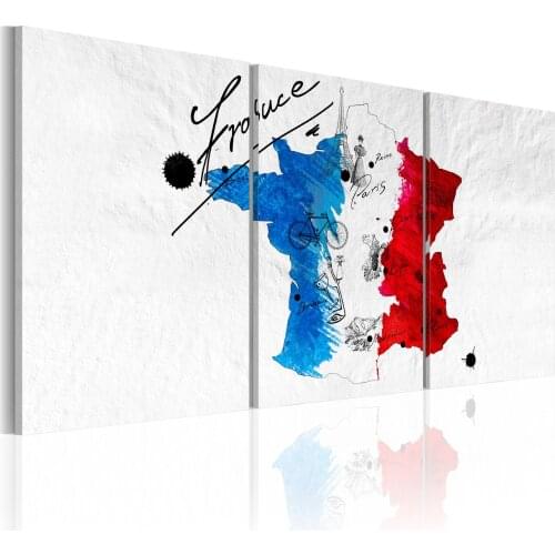 Picture-map of France-120x60 cm