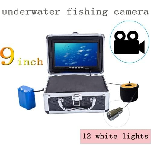 WF39 12highlight White Lights Deeply Waterproof 9inch LCD Screen ICE Fishing Camera with 8GB SD Card Support Recording Video