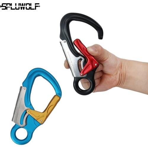 35KN Aluminum Alloy Carabiner Hook Buckle Button Automatic lock for Mountaineering Safety