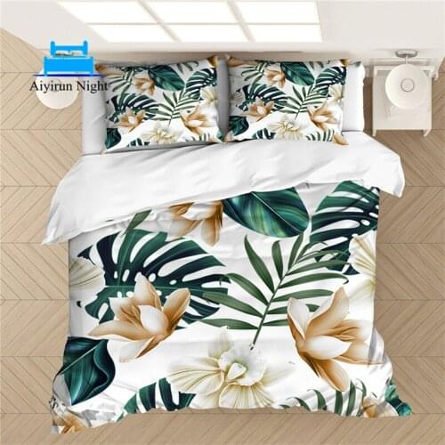 Tropical plant bedding set Queen size 3D duvet cover set with pillowcase comforter cover bed set bed line home textile
