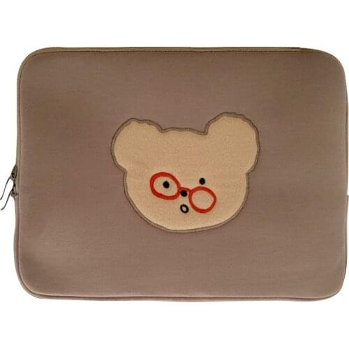 Korea Ins Ipad Laptop Case Bag Pro 9.7 10.8 11Inch Cute Cartoon Bear 11 13 15 Inch Tablet Protective Inner Sleeve Bag Pouch 2021