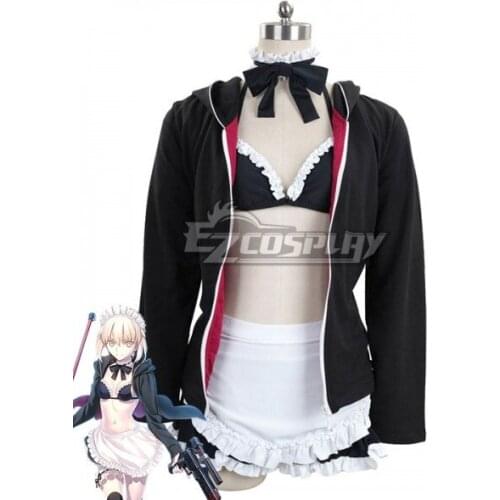 Fate Grand Order Saber Artoria Pendragon Maid Swimsuit Dress Set Girls Summer Swimming Suit Bathing Set Cosplay Costume E001
