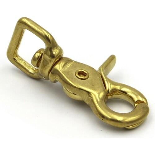 Brass Swivel Snap Hook 16mm,Swivel Brass Loop Snap Clip Trigger Leash Clasp Hook