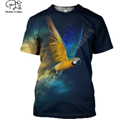 PLstar Cosmos Colorful Beautiful Parrot 3D Printed T-shirt Harajuku Streetwear Men For Women Short Sleeve Drop Shipping P44