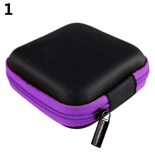 Square Pocket Hard Case Storage Bag for Headphone Earphone Earbuds TF SD Card storage box organizer storage bins