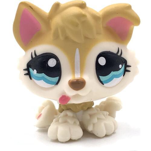 LPS CAT Rare animal pet shop toys puppy dog toys #1013 yellow dog with blue eyes