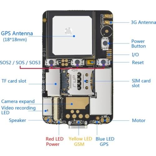 M3 GPS Tracker GSM AGPS Wifi LBS Locator APP Voice Recorder ZX808 PCBA Inside