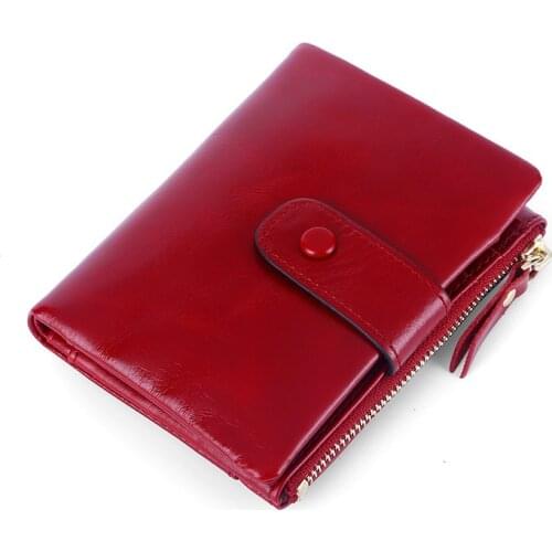 Fashion Women Wallets Genuine Leather Female Leather Purses Hasp Coin Pocket Womens Purse Short Card Holder Portefeuille Femme