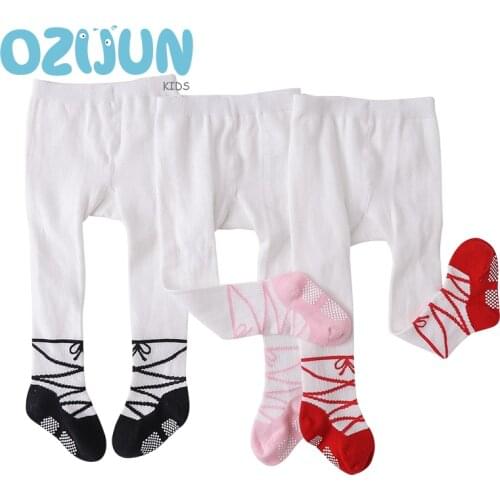 Fashion Baby Girls Anti-slip Tights Lacing Knit Cotton Children Pantyhose Kids with Bow Newborn Stockings 0-3 Years