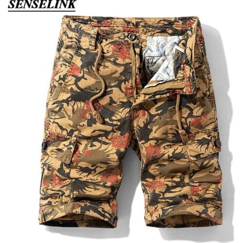 2021 Summer New Camouflage Men Cargo Shorts Casual Tactical Mens Shorts Fashion Loose Big Size Cargo Shorts Men 28-38