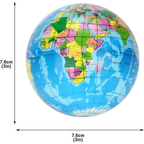 # 76mm Stress Ball Fidget Toy Stress Relief World Map Elastic Ball Baby Pu- Foam Stress Ball All Ages Fidget Toys Frete Grátis