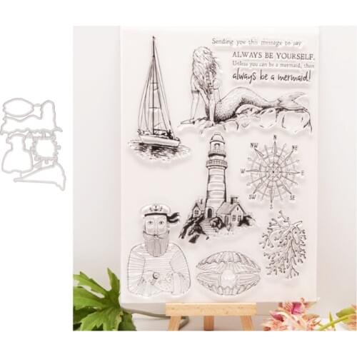 Stamps and dies set Captain Mermai2020 clear stamp Scrapbooking & Stamping DIY album rubber metal cutting dies gift card stencil
