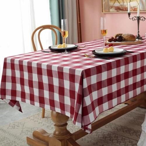 American Pastoral Black And White Plaid Table Cloth Art Home Square Coffee Table Cover Cloth Party Wedding Decoration Tablecloth
