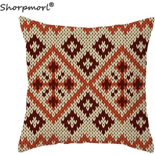 Nordic Ins Ethnic Pillow Case Cushion Cover Home Decor Polyester Sofa Car Seat Decorative Knit Print Throw Pillow Cover 45x45cm
