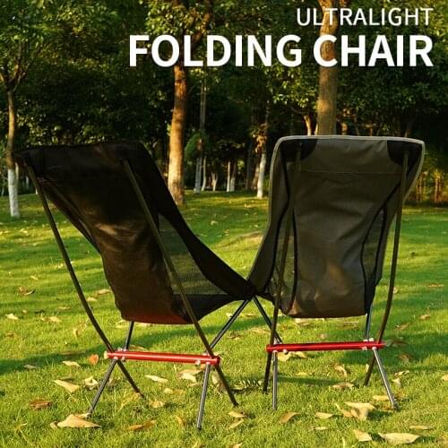 New Outdoor 7075 Aviation Aluminum Folding Chair With High Moon Chair Portable Camping Fishing Chair Leisure Beach backres chair