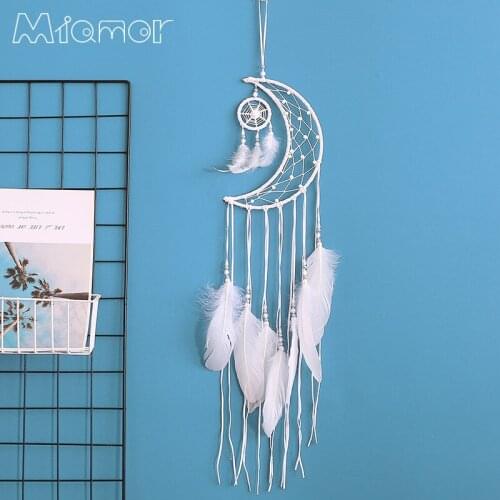 MIAMOR New Moon White Double Dreamcatchers Bar & Cafe & Home Hanging Pendant Ornament Wedding Decoration Accessories AXR169