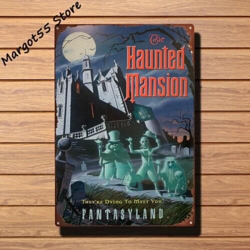 Haunted Mansion Movie Poster Vintage Metal Tin Sign for Bar club Pub man cave sweet Home Poster Wall Art Decoration