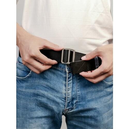 2 Color-Titanium Alloy Anti-Metal Allergy Men Belt Carbon Fiber Female Belt Buckle Canvas Patent Fast Open-Close Sport Belt