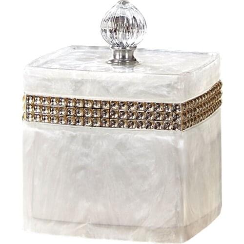 Luxury Nordic Rhinestone Bathroom Tissue Boxes Makeup Remote Control Sorage /Cotton Swab/Toothpick Holder/ Bathing Accesso