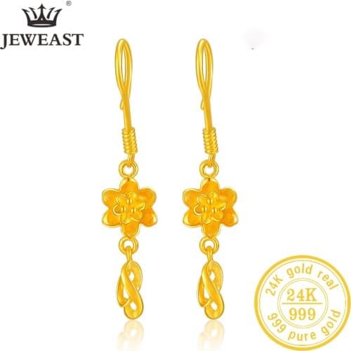 JJJ 24K Pure Gold Earring Real AU 999 Solid Gold Earrings Nice Hollow Ball Tassel Upscale Trendy Fine Jewelry Hot Sell New 2020