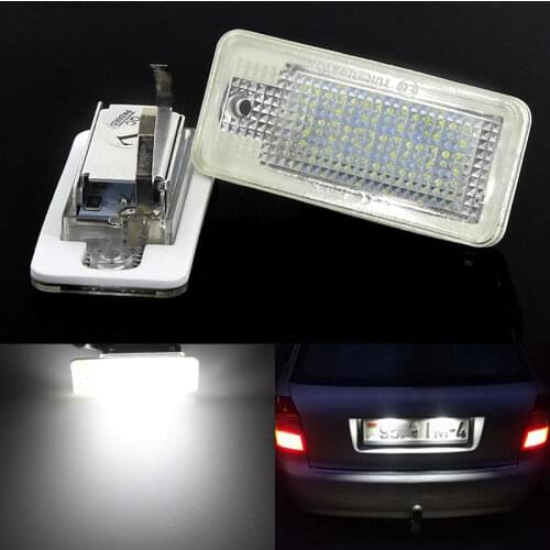 2pcs Led License Plate Light For Audi A3 8P A4 B6 B7 A5 A6 4F Q7 Car Parts Auto Accessories Number Plate Lamp Rear Stop Signal