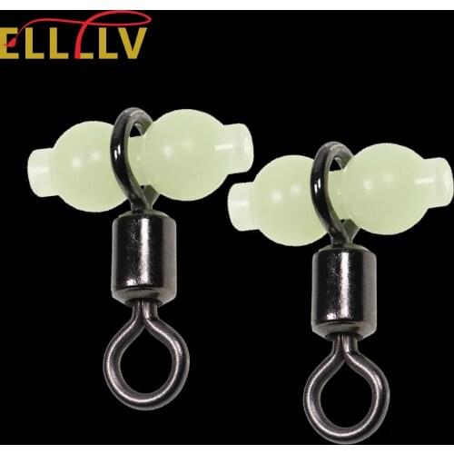 20pcs/50pcs Luminous Cross-line Gourd Rolling Swivels Deep Sea Fishing Accessories Boat Fishing Rigs Connector 4# 2# 2/0