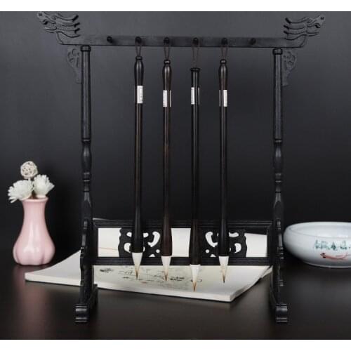 "Traditional Chinese Brush Holder Calligraphy Pen Holder Stand 12 Hook Plastic Brush Stand Hanging Pen Holder "