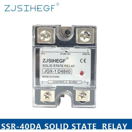 Input 3-32VAC Output 24-480V AC AC Single Phase Solid State Relay JGX-4840DA SSR-40DA SSR Application for PLC Controller