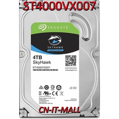 Seagate ST4000VX007 4TB 7200 RPM 64MB Cache SATA 6Gb/s 3.5" Internal Surveillance Hard Drive