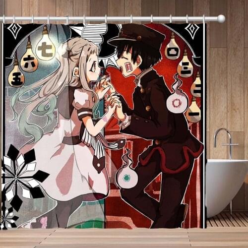 Jibaku Shounen Hanako-kun Waterproof Shower Curtain Bathroom Customized Polyester Fabric Curtain