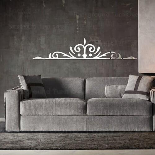 Mirror Wall Stickers Sticker Home Decor Decorative Room Linear Headboard Swirly Retro Vintage Antique Royal Palace Luxury R181