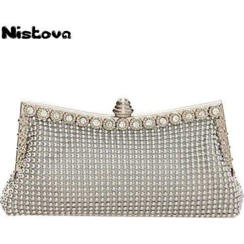 Womens New Diamond Bauxite Bag Rhinestone Small Handbag Evening Dress Bag Chain Bag Ball Fashion Handbag Cellphone Bag