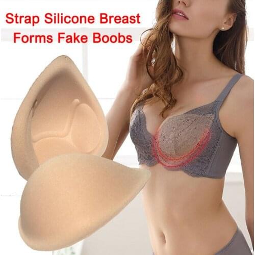 1 Pair Sponge Breast Forms Fake Boobs Enhancer Bra Padding Inserts For Swimsuits Crossdresser Cosplay breast form fake boobs