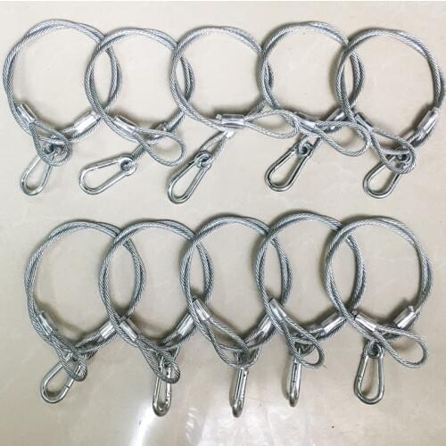 10pcs Moving Head Safety Cable Steel Wire 65cm Length Stainless Rope Protection LED PAR DJ Light Mounted Lighting Stand Truss