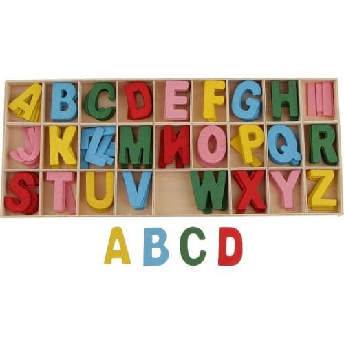 156pcs Wooden Shapes Letter Alphabet Embellishments In Box for Kids Games
