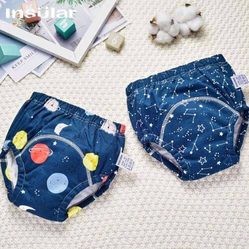2pcs/Lot Baby Absorbent Training Pant Newborn Diapers Reusable Cloth Absorbent Cover Adjustable Washable Toddler Underwear Nappy