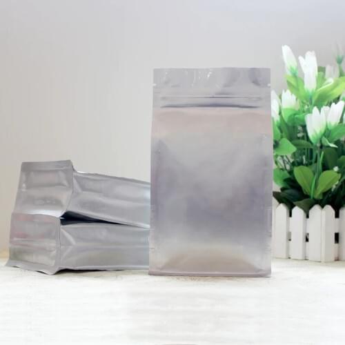 5pcs Stand Up Silver Aluminum Foil Zipper Bag Long Term Food Protection Bag Food Storage Zip Lock Pouch