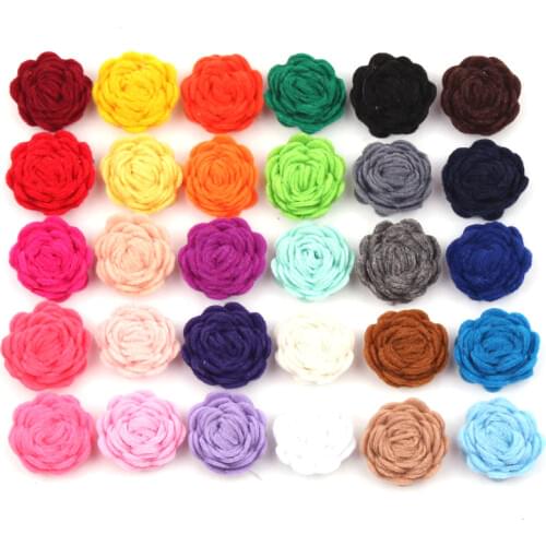 60pcs/lot Free Shipping 1'' Tiny Felt Flower Without Clips Hair Accessories Children Hair Flower DIY Crafts DIY Accessories