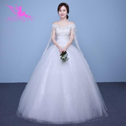 AIJINGYU 2021 elegant Customized new hot selling cheap ball gown lace up back formal bride dresses wedding dress WK691